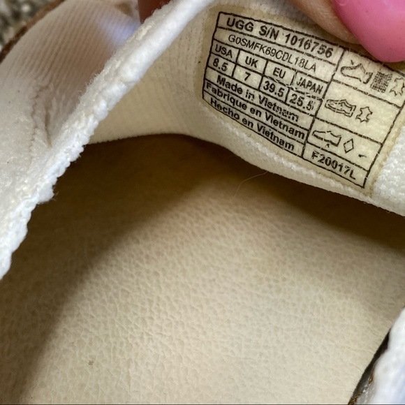 UGG Sammy Sneaker WHITE RIB KNIT 8.5 - Picture 8 of 10